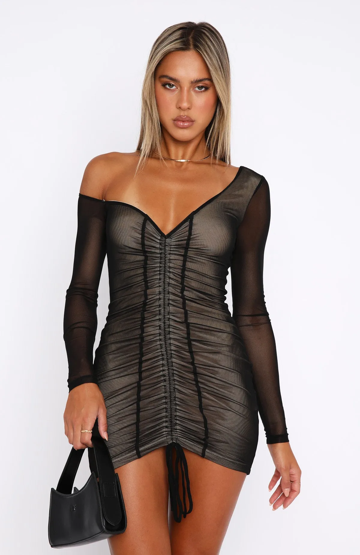Cuff It Mini Dress Black sold by White Fox Boutique product image thumbnail 2