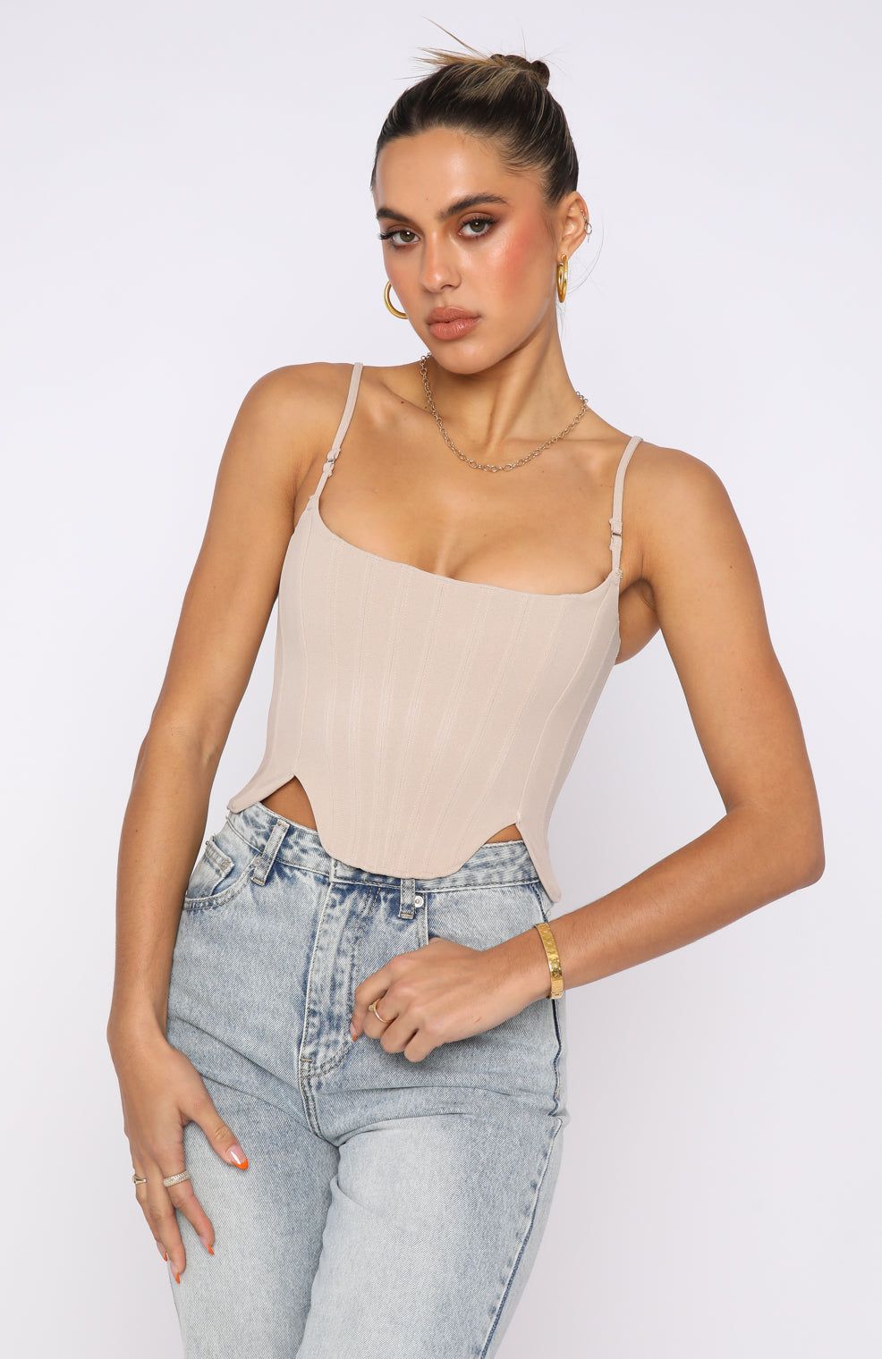 Living Large Bustier Beige sold by White Fox Boutique product image thumbnail 2