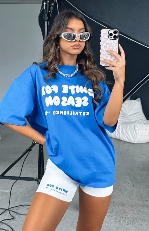 The Main Season Oversized Tee Electric Blue sold by White Fox Boutique