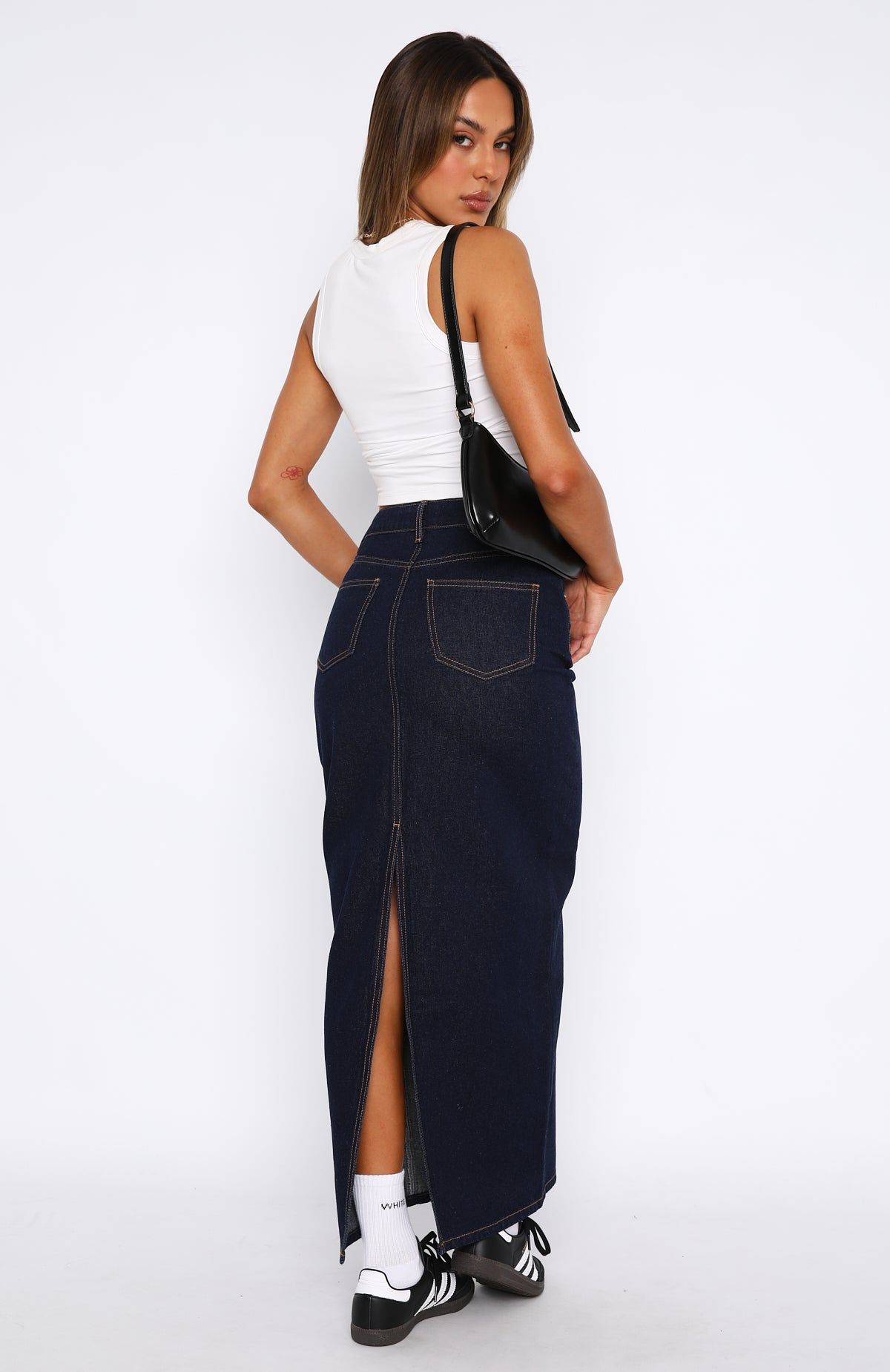 Never Lose Denim Maxi Skirt Indigo sold by White Fox Boutique product image thumbnail 5