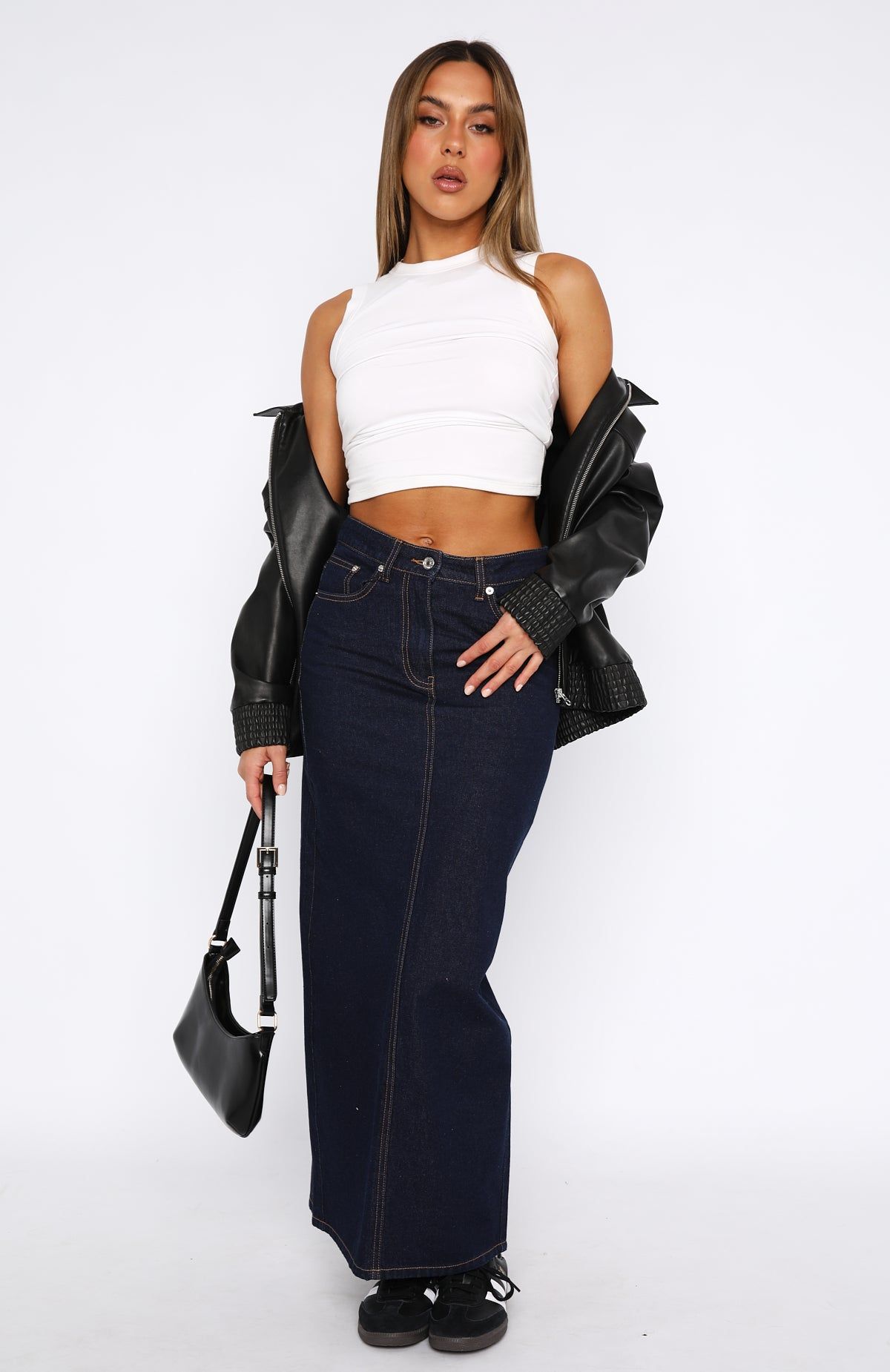 Never Lose Denim Maxi Skirt Indigo sold by White Fox Boutique product image thumbnail 3