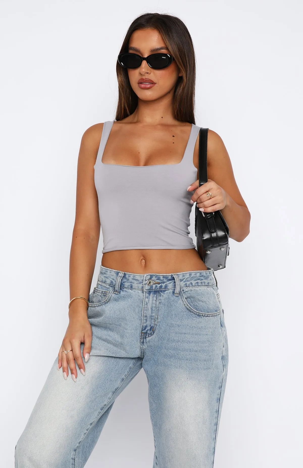 She's Sweet Crop Grey Mist sold by White Fox Boutique product image thumbnail 2