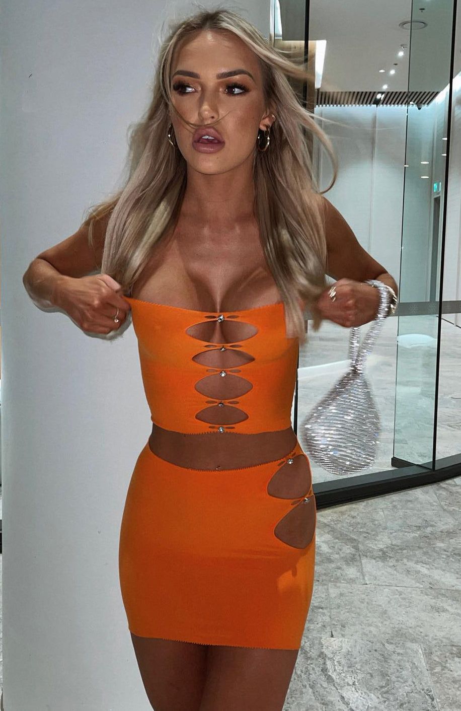 Built Like This Mini Skirt Orange sold by White Fox Boutique