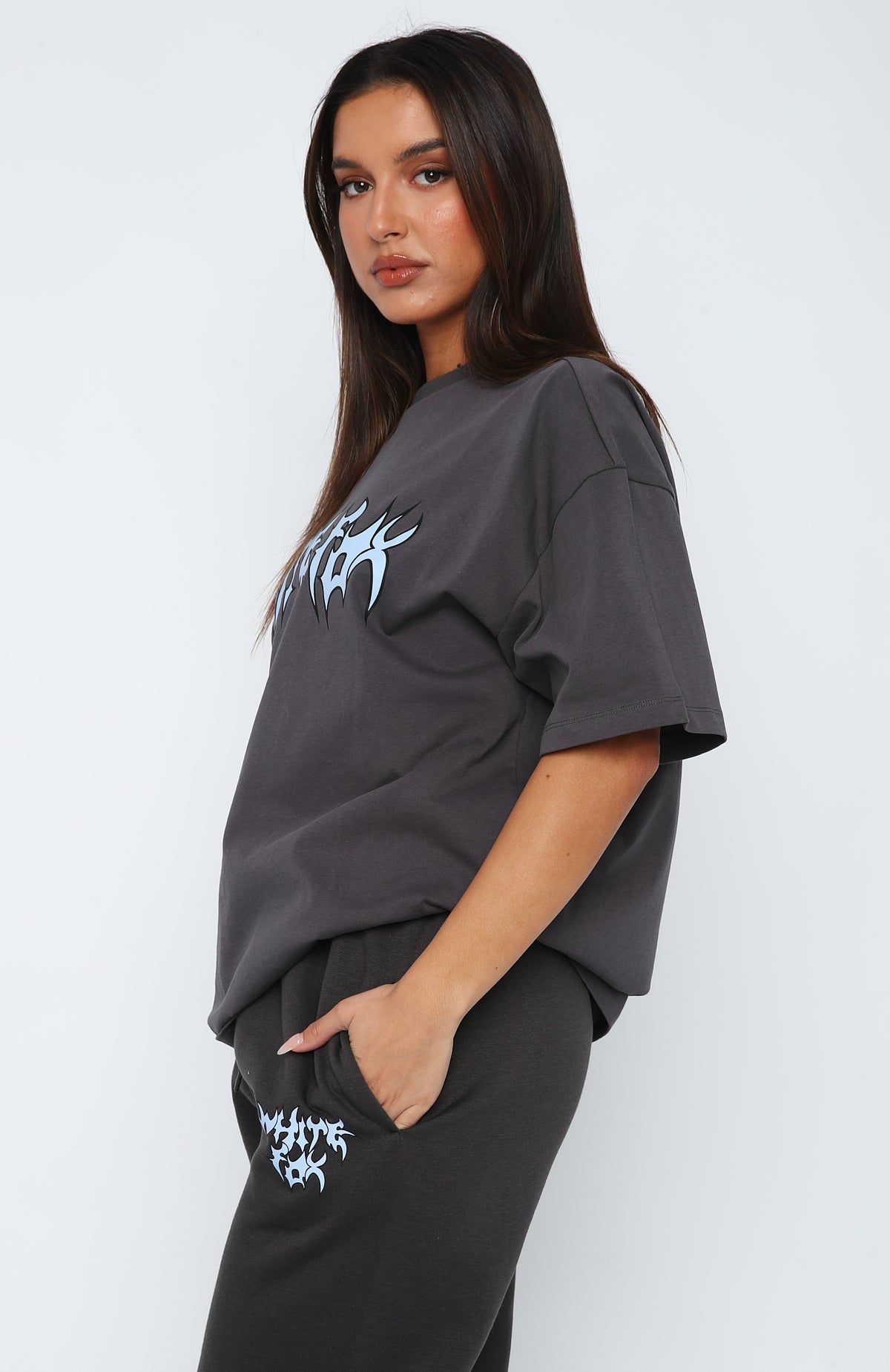 Bring That Energy Oversized Tee Charcoal sold by White Fox Boutique product image thumbnail 3