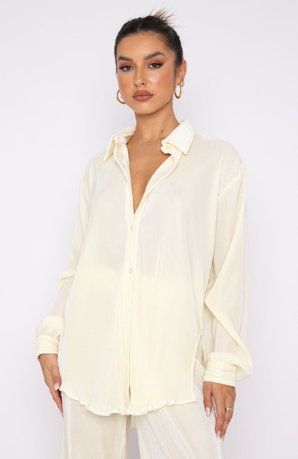 Destined For You Long Sleeve Shirt Cream sold by White Fox Boutique product image thumbnail 3