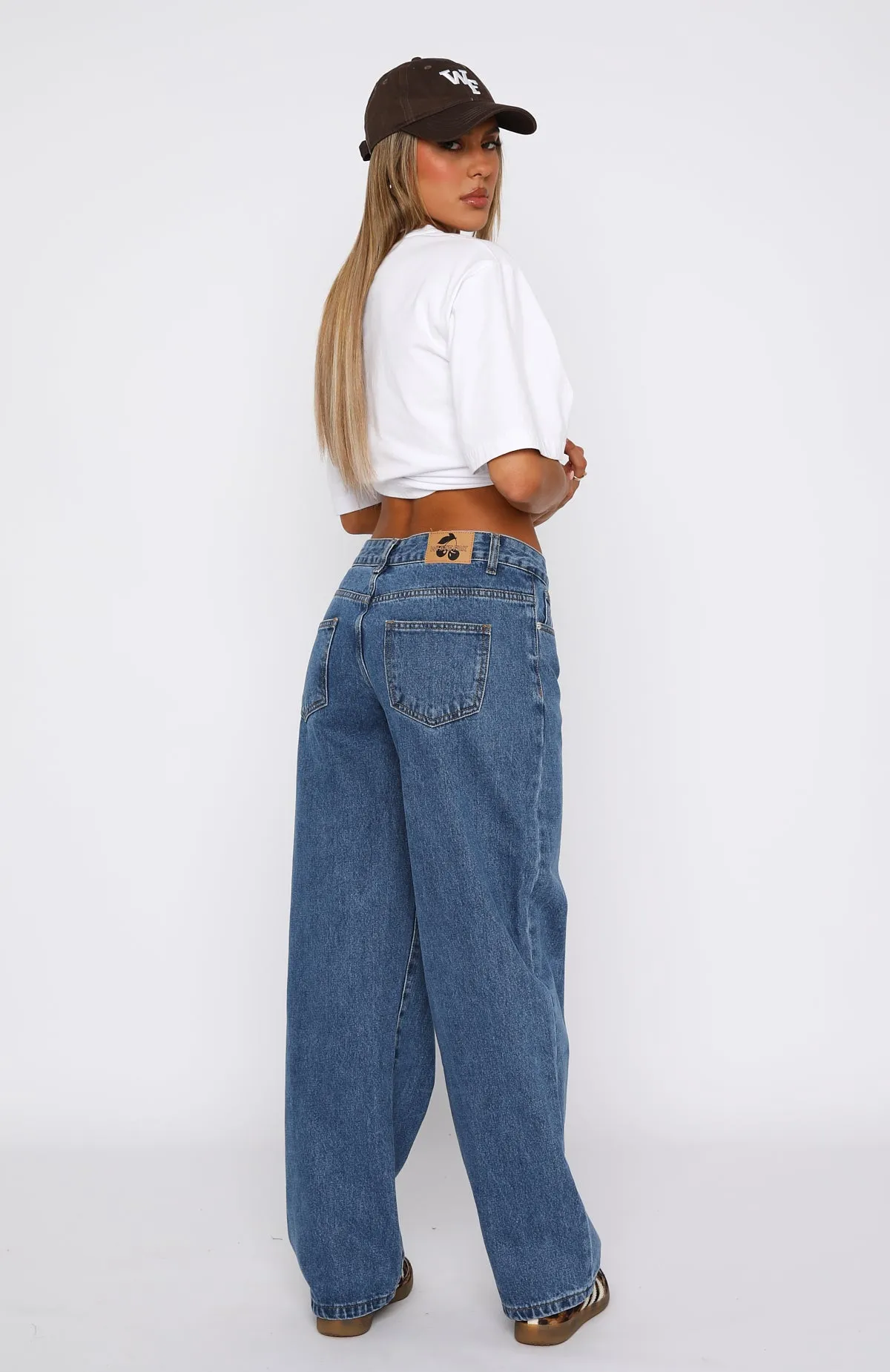 Bring The Style Low Rise Wide Leg Jeans Admiral Blue sold by White Fox Boutique product image thumbnail 4