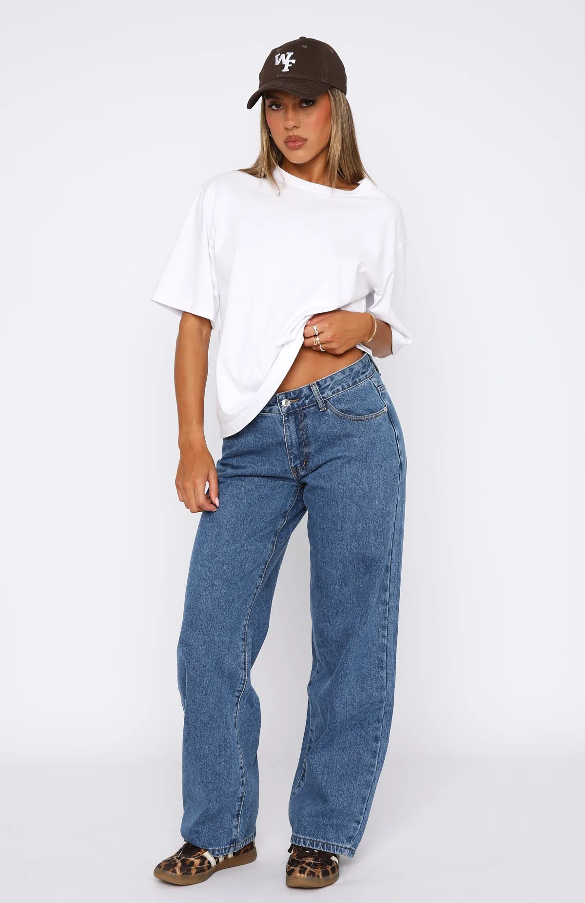 Bring The Style Low Rise Wide Leg Jeans Admiral Blue sold by White Fox Boutique product image thumbnail 2
