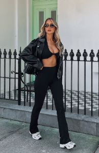 Walk With Me Flare Leggings Black sold by White Fox Boutique