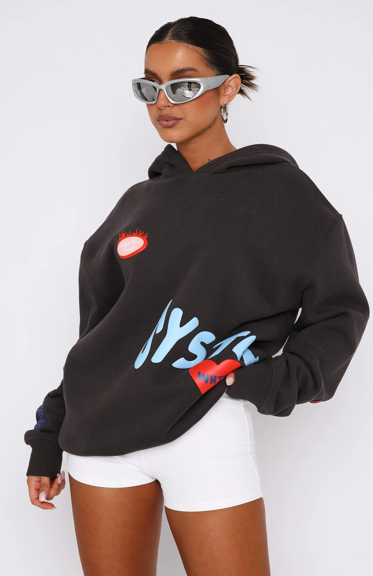 System Overload Oversized Hoodie Charcoal sold by White Fox Boutique product image thumbnail 2