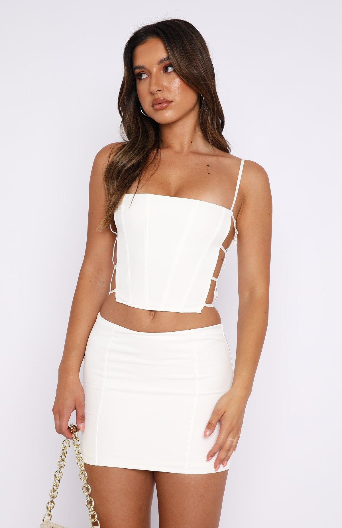 Just A Lover Mini Skirt White sold by White Fox Boutique product image thumbnail 2