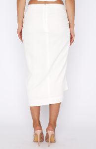 Do It My Way Midi Skirt White sold by White Fox Boutique
