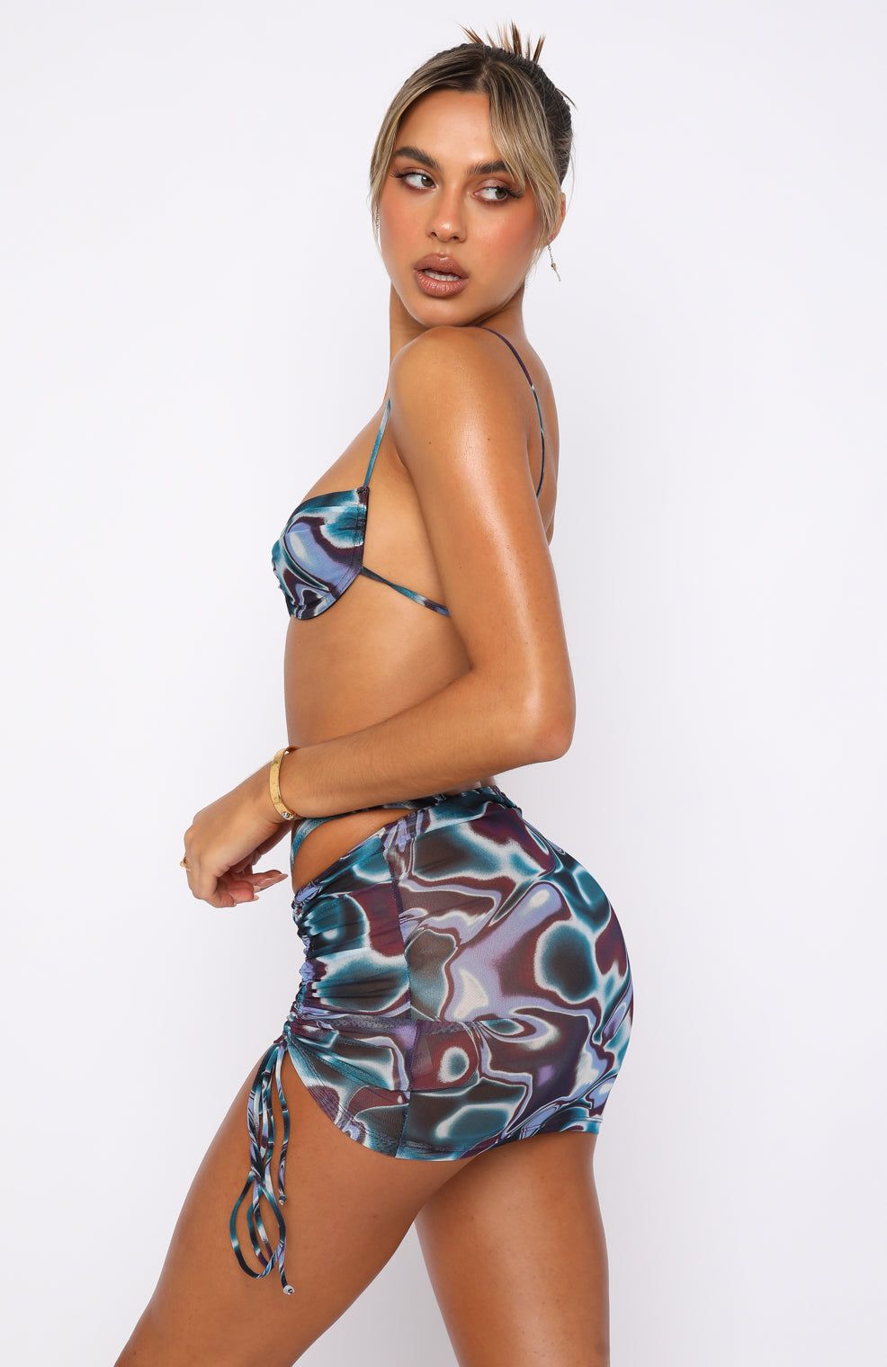 Do Not Disturb Mini Skirt Cosmic sold by White Fox Boutique product image thumbnail 3