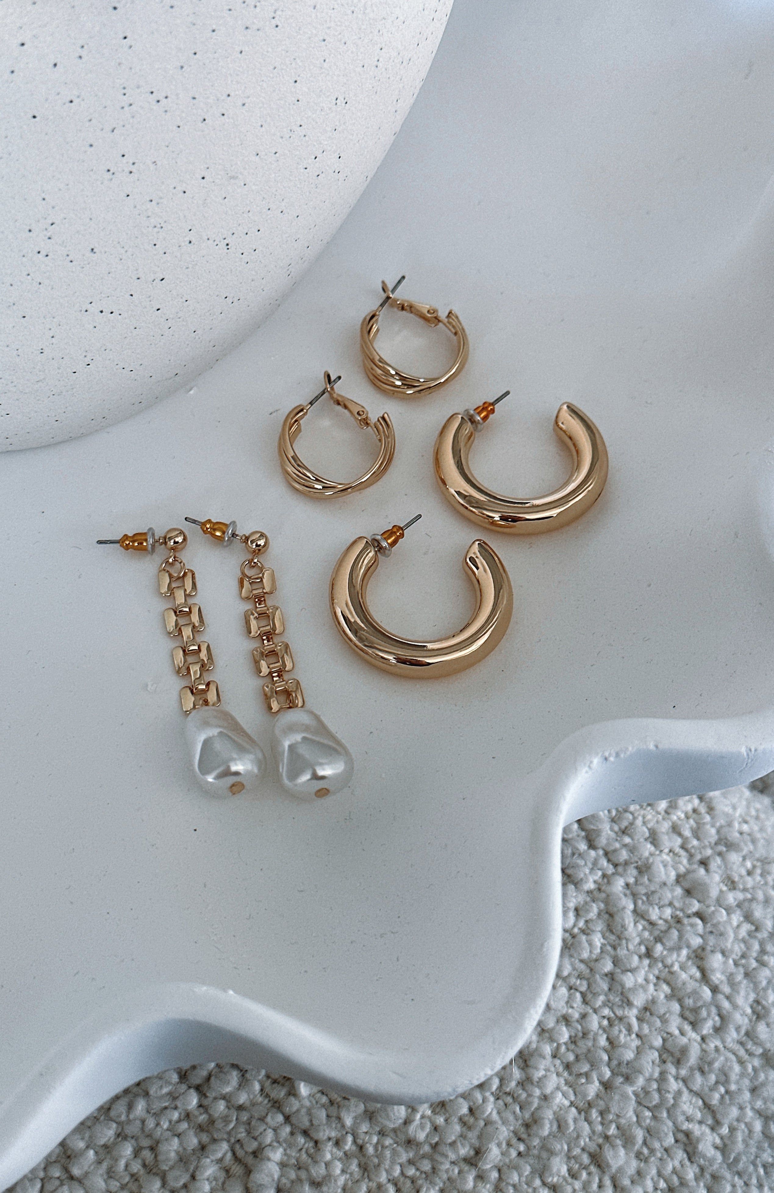 Reign Earring Set Gold sold by White Fox Boutique product image thumbnail 2