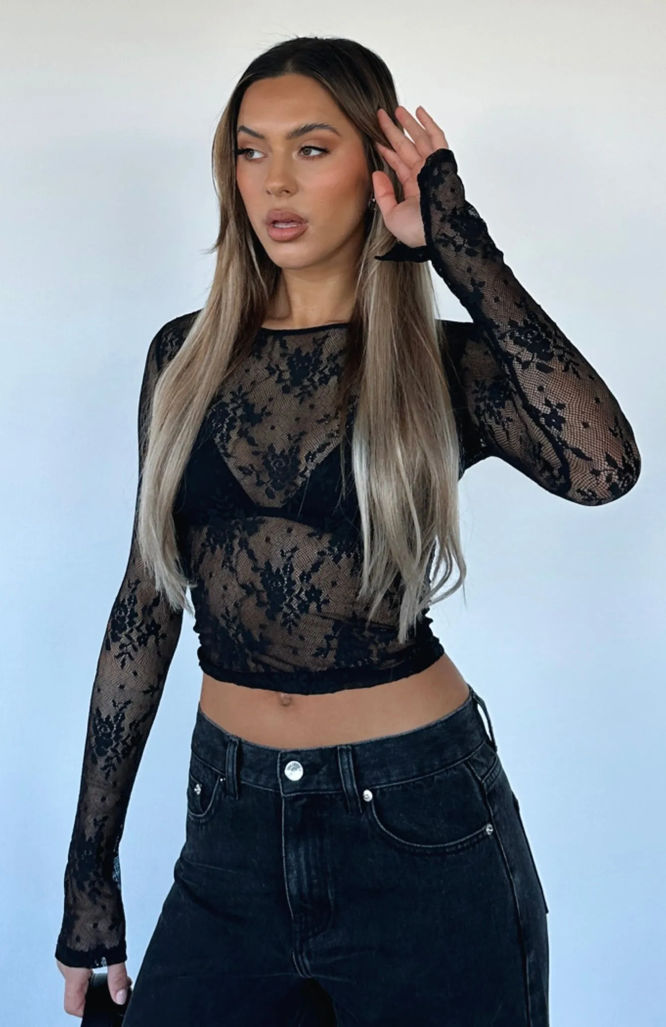 Part Time Lover Long Sleeve Top Black sold by White Fox Boutique