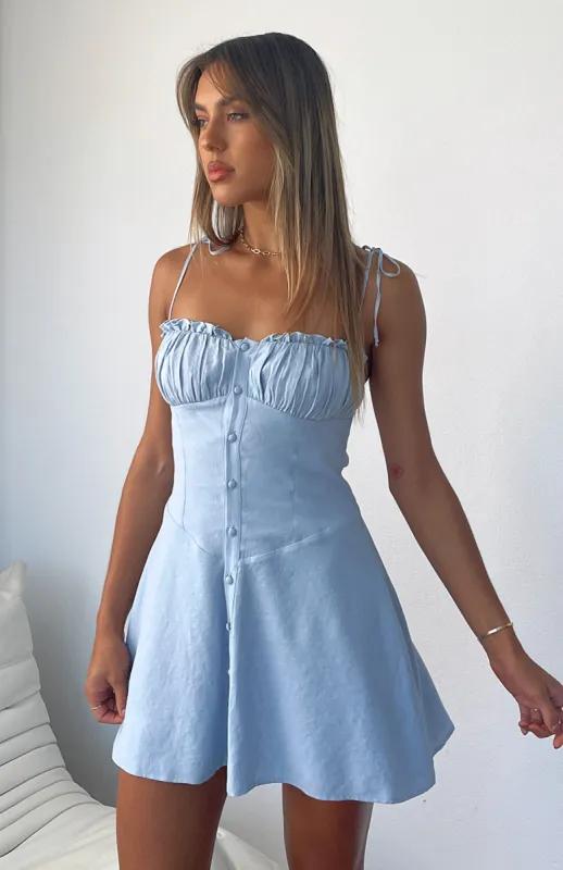 Plastic Heart Mini Dress Baby Blue sold by White Fox Boutique