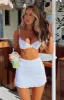 Summer Rain Mini Skirt White sold by White Fox Boutique