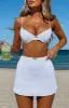 Summer Rain Mini Skirt White sold by White Fox Boutique