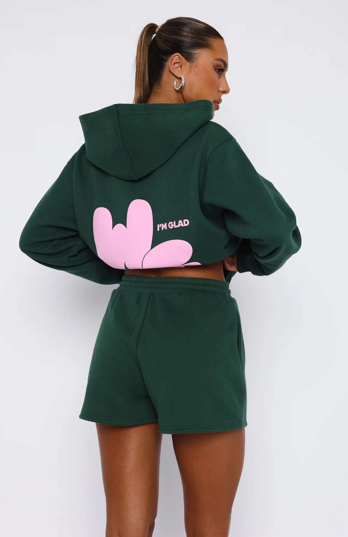 I'm Glad Lounge Shorts Forest Green sold by White Fox Boutique product image thumbnail 4