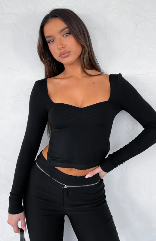 It's Not You Long Sleeve Top Black sold by White Fox Boutique