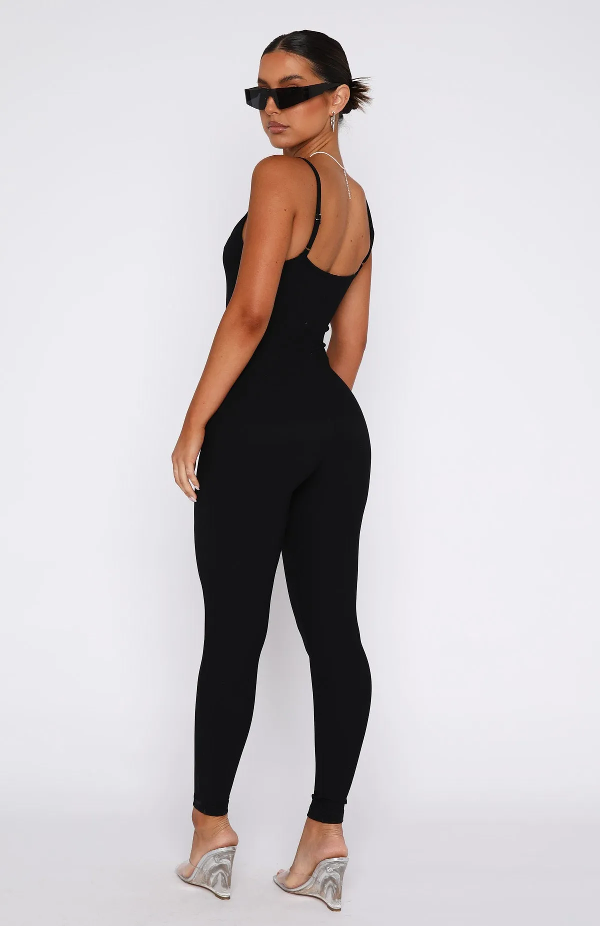 Life Is Short Ribbed Jumpsuit Black sold by White Fox Boutique product image thumbnail 4