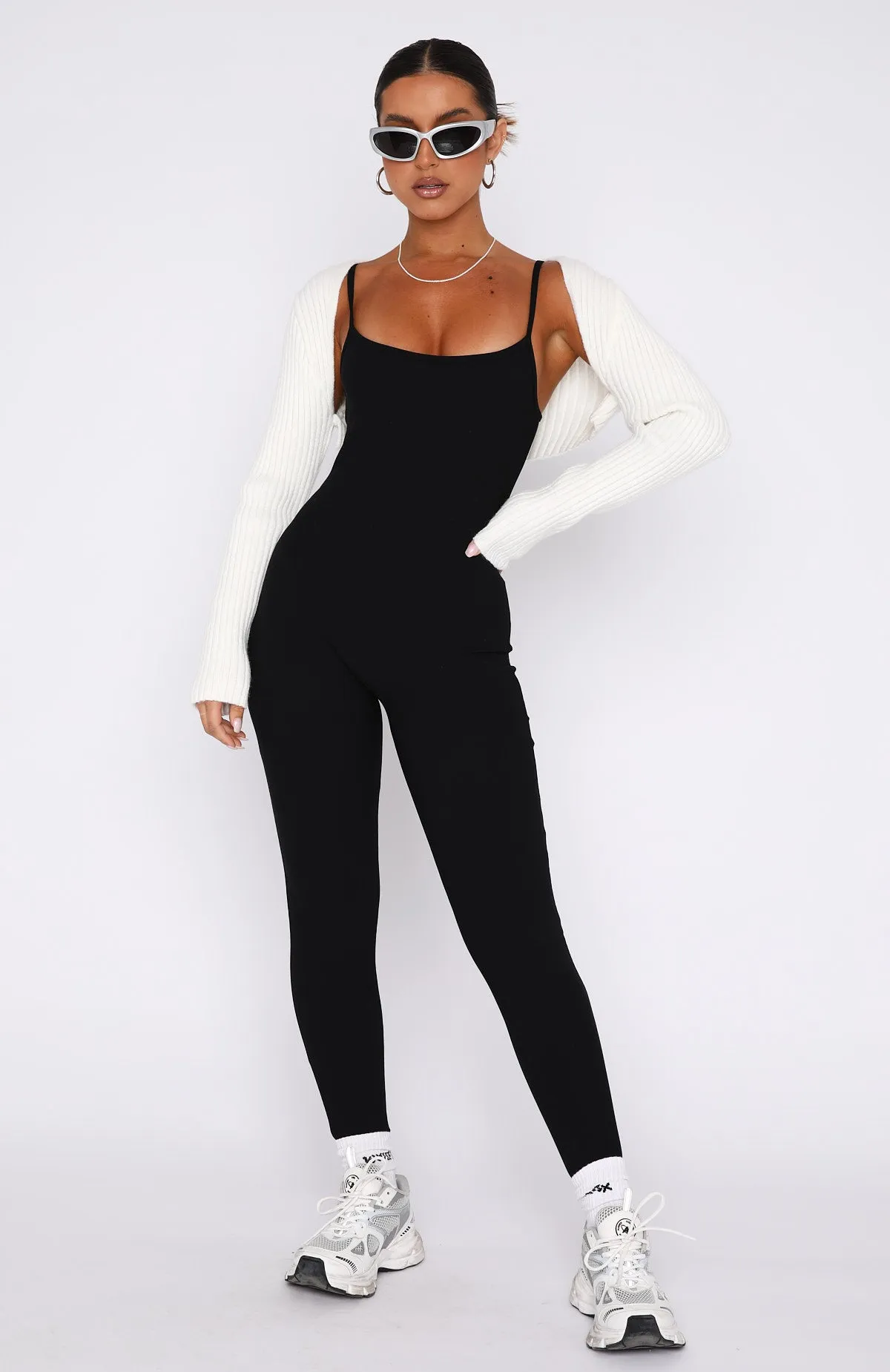 Life Is Short Ribbed Jumpsuit Black sold by White Fox Boutique product image thumbnail 5