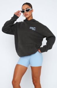 Enough Said Oversized Hoodie Charcoal sold by White Fox Boutique