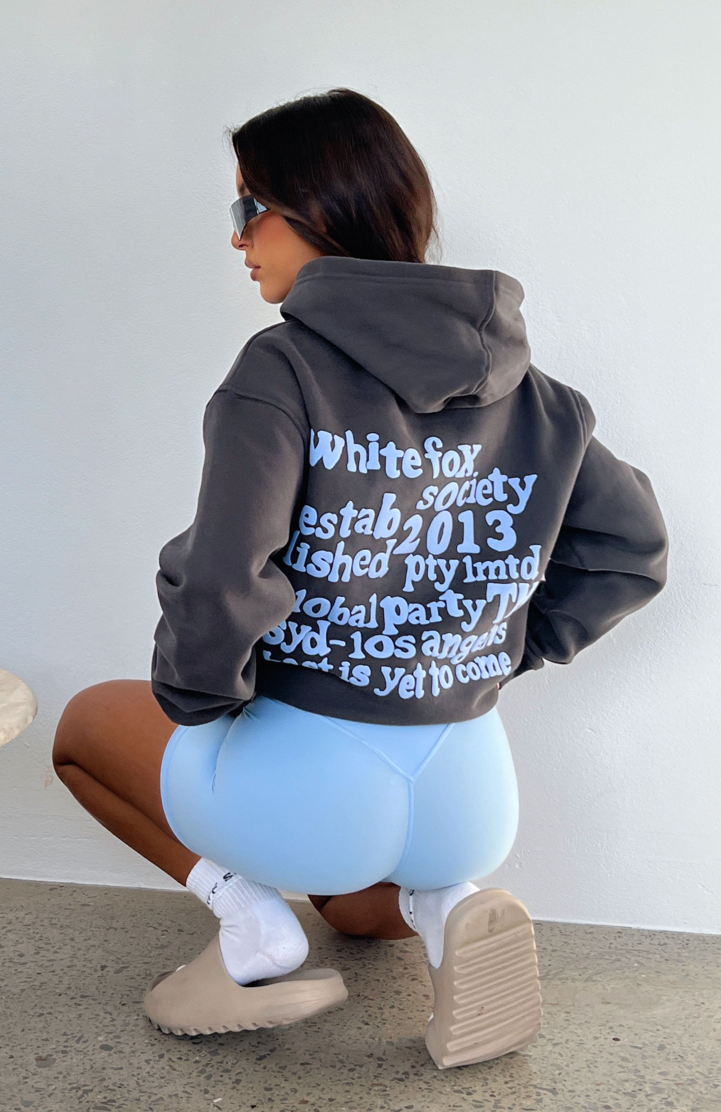 Enough Said Oversized Hoodie Charcoal sold by White Fox Boutique