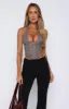 Throw It Away Bustier Mocha Check sold by White Fox Boutique