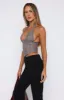 Throw It Away Bustier Mocha Check sold by White Fox Boutique