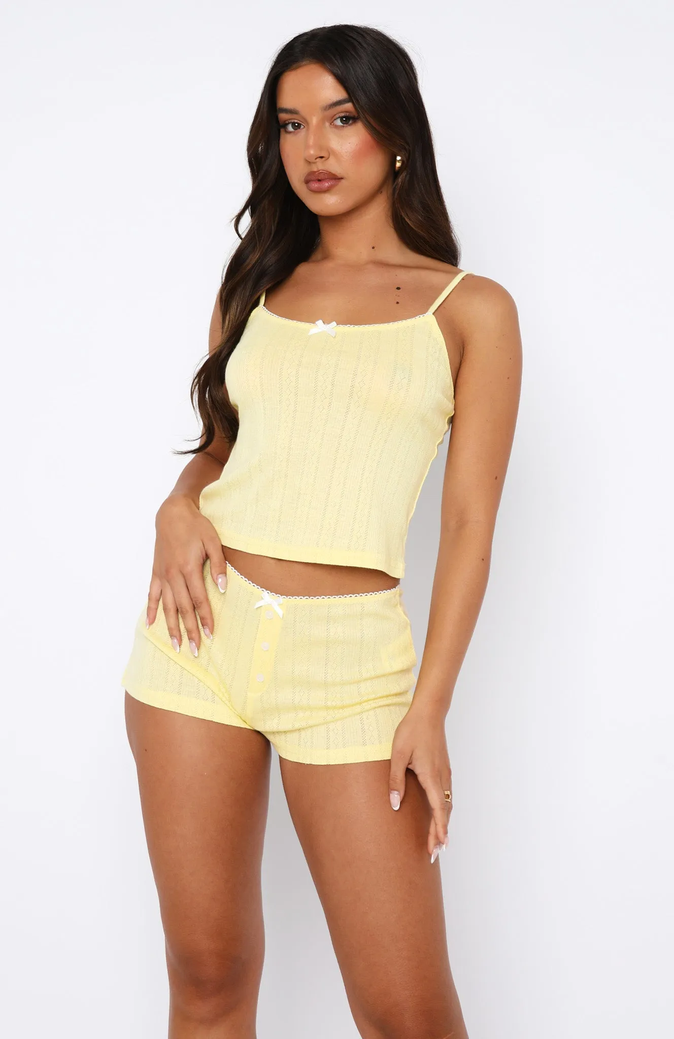 Wake Me Up Pyjama Set Lemon sold by White Fox Boutique product image thumbnail 2