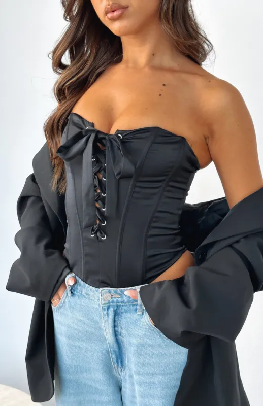 Romantic Getaway Bustier Black sold by White Fox Boutique