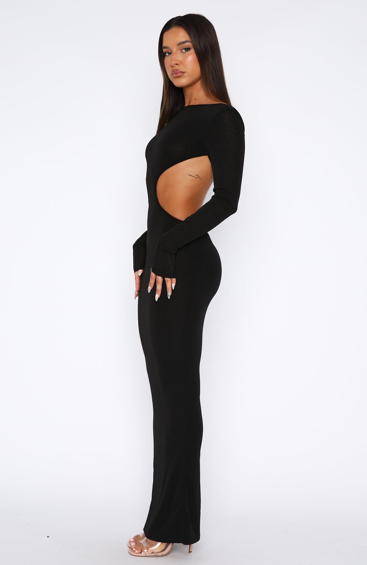 As It Was Long Sleeve Maxi Dress Black sold by White Fox Boutique product image thumbnail 3