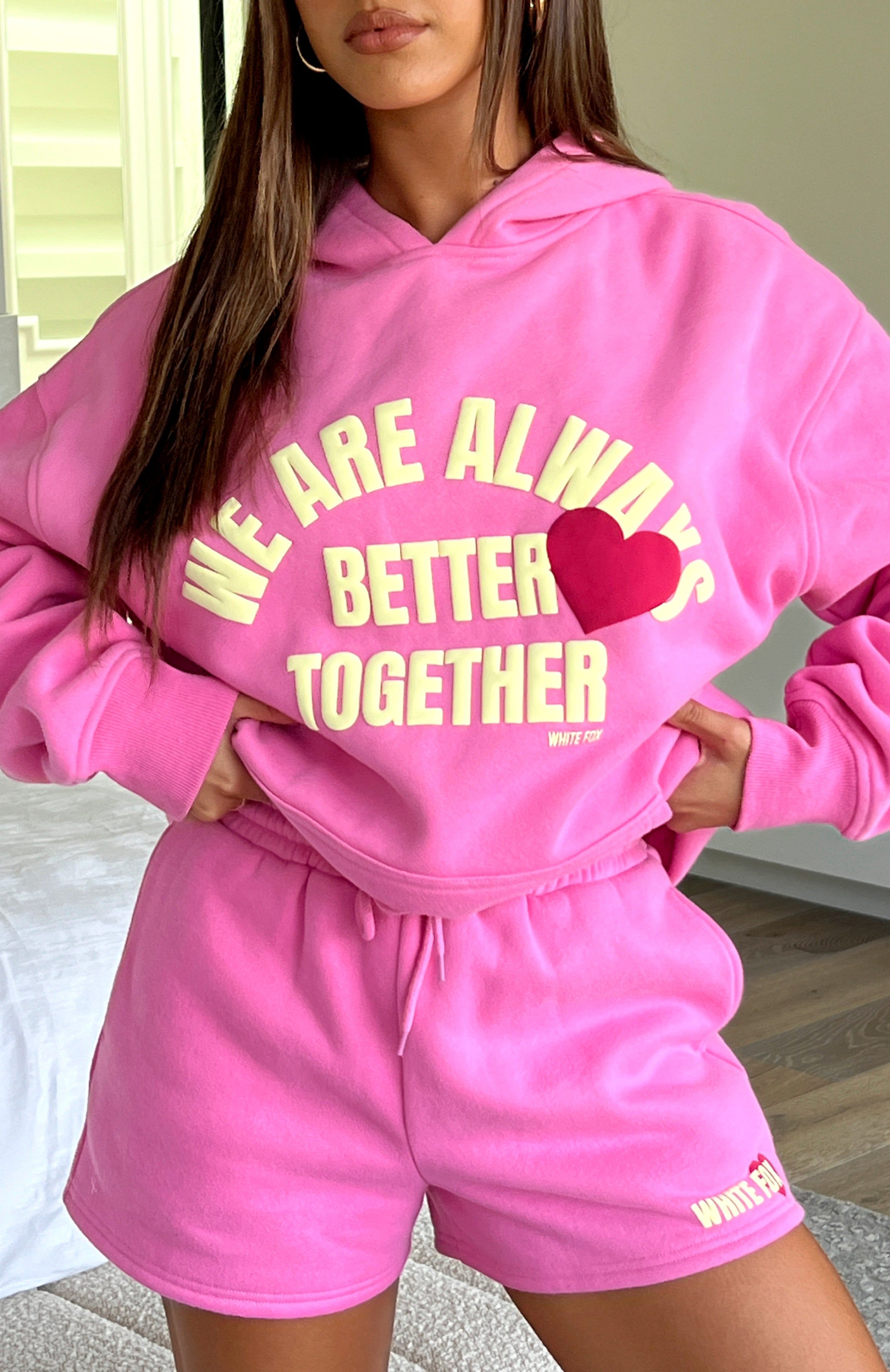Always Better Together Oversized Hoodie Candy Pink sold by White Fox Boutique