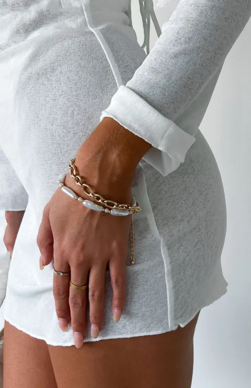 Gene Bracelet Set Gold made by White Fox Boutique