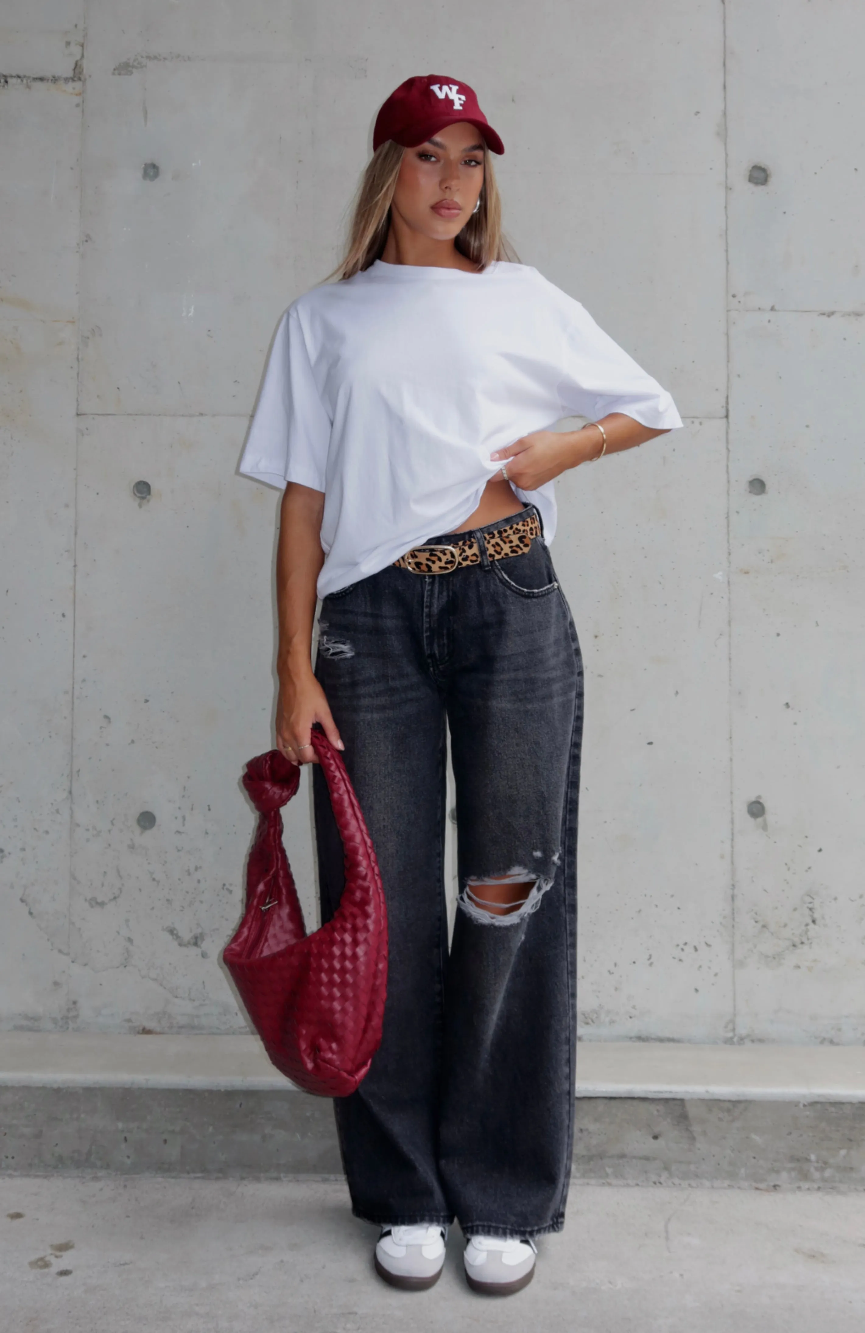 Harley Mid Rise Wide Leg Jeans Black Acid Wash sold by White Fox Boutique product image thumbnail 5