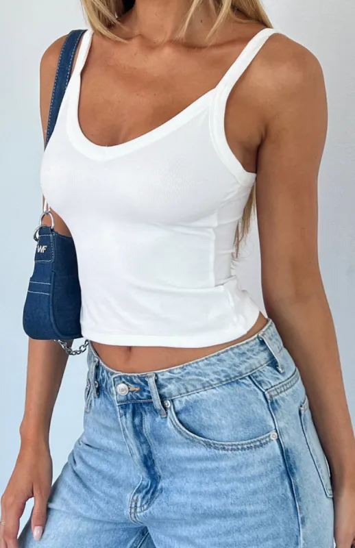 My Turn Tank White sold by White Fox Boutique