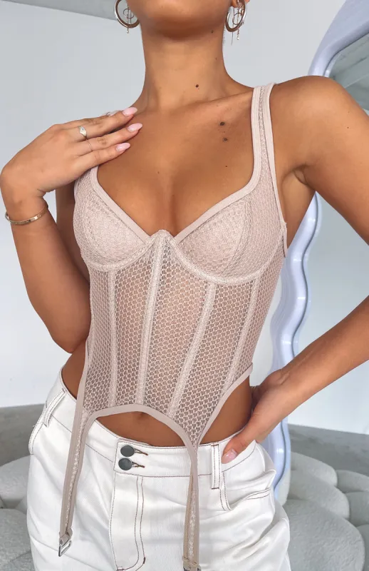 Enlighten Me Bustier Taupe sold by White Fox Boutique