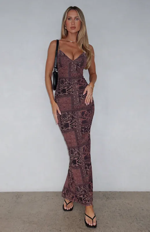 Don't Phone Me Maxi Dress Marrakech Print sold by White Fox Boutique