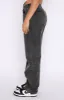Fashion Society Mid Rise Straight Leg Jeans Acid Black sold by White Fox Boutique