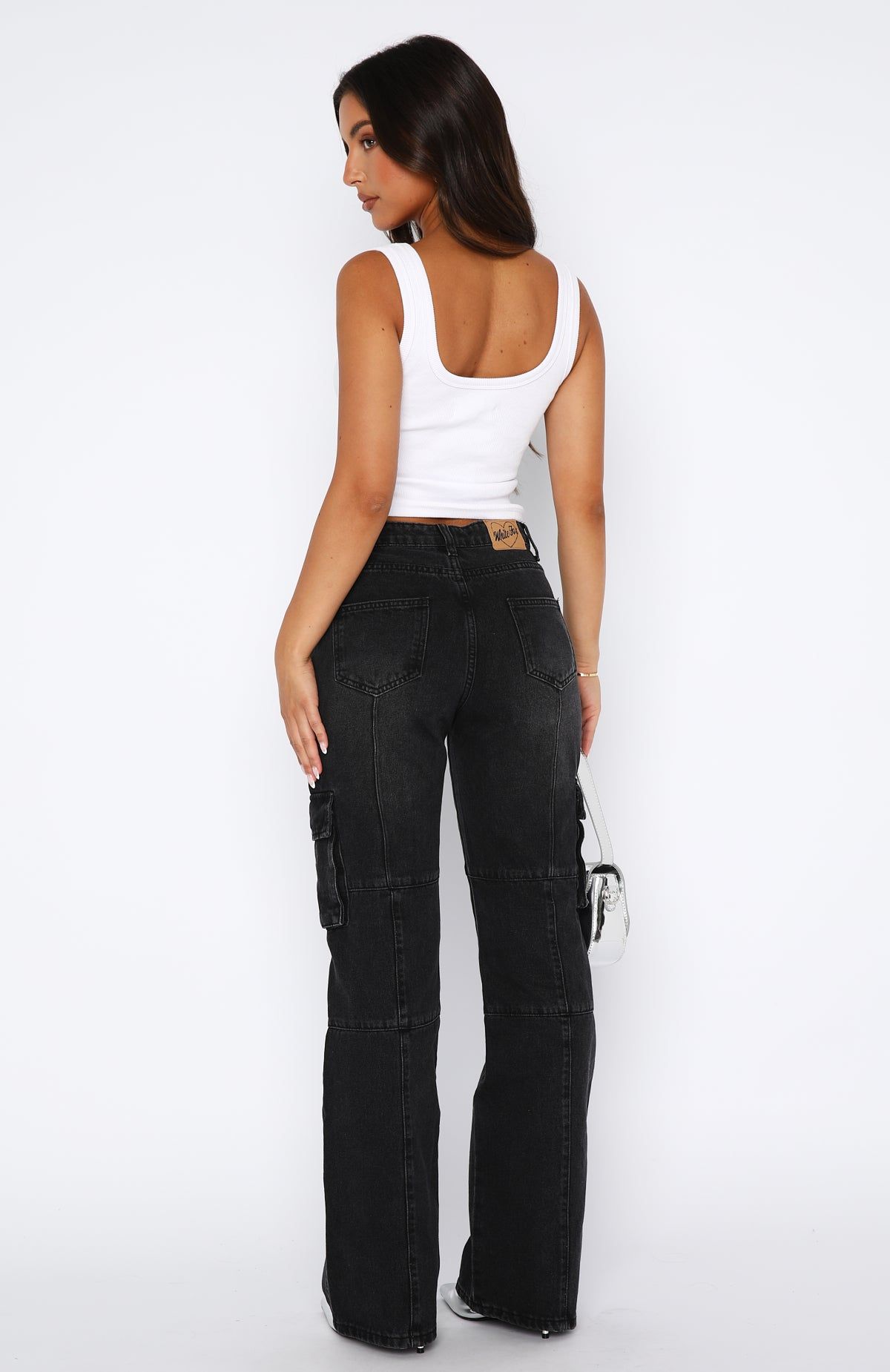 Incomplete Mid Rise Straight Leg Jeans Black sold by White Fox Boutique product image thumbnail 4