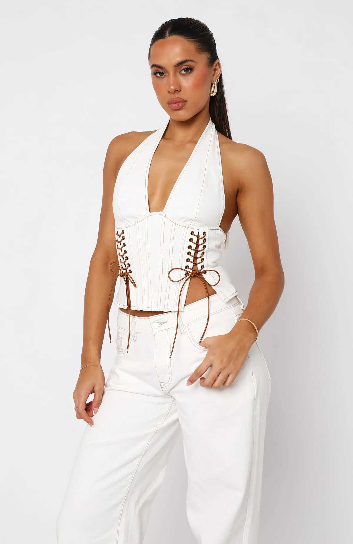 Through The Crowd Bustier Off White sold by White Fox Boutique product image thumbnail 2