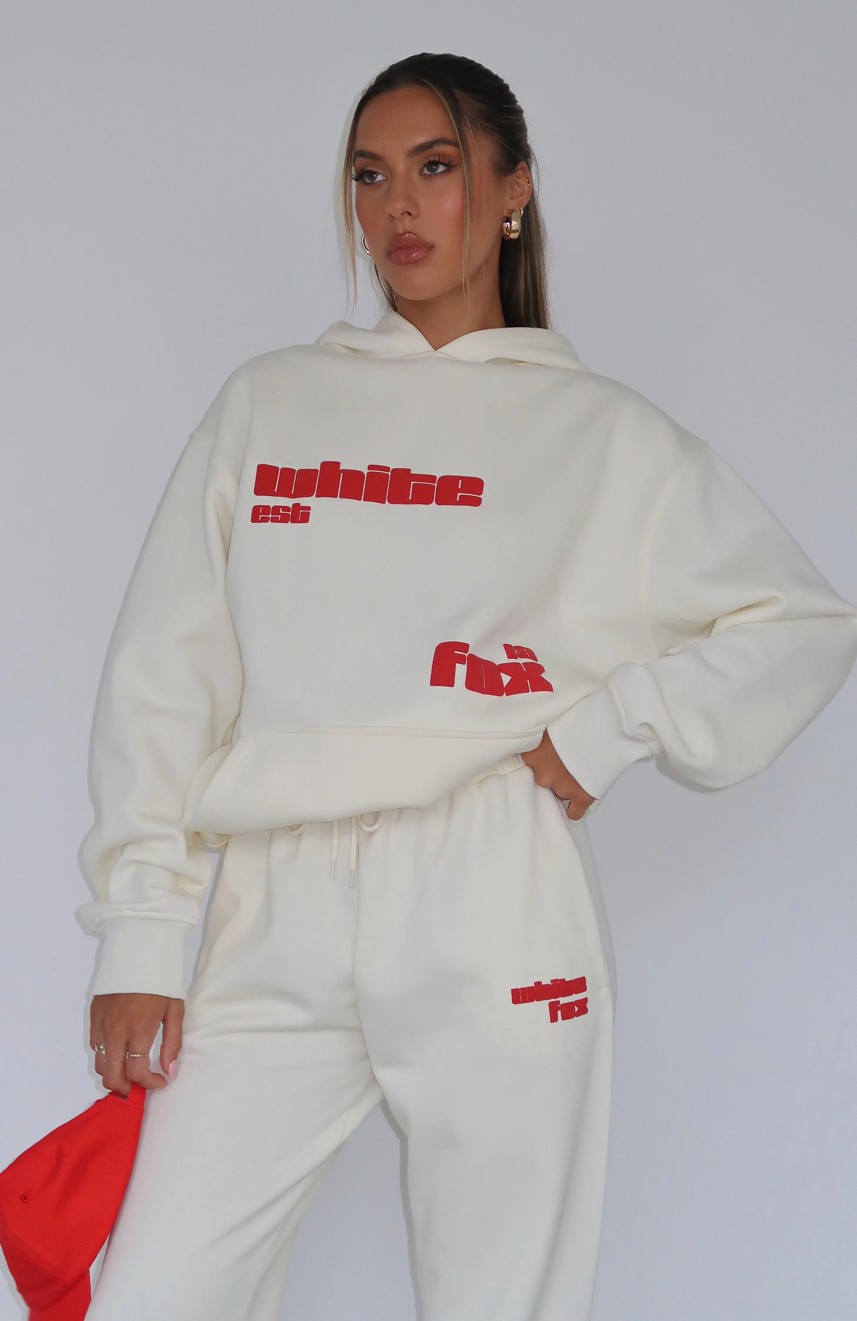 Meet At Our Spot Oversized Hoodie Cream sold by White Fox Boutique