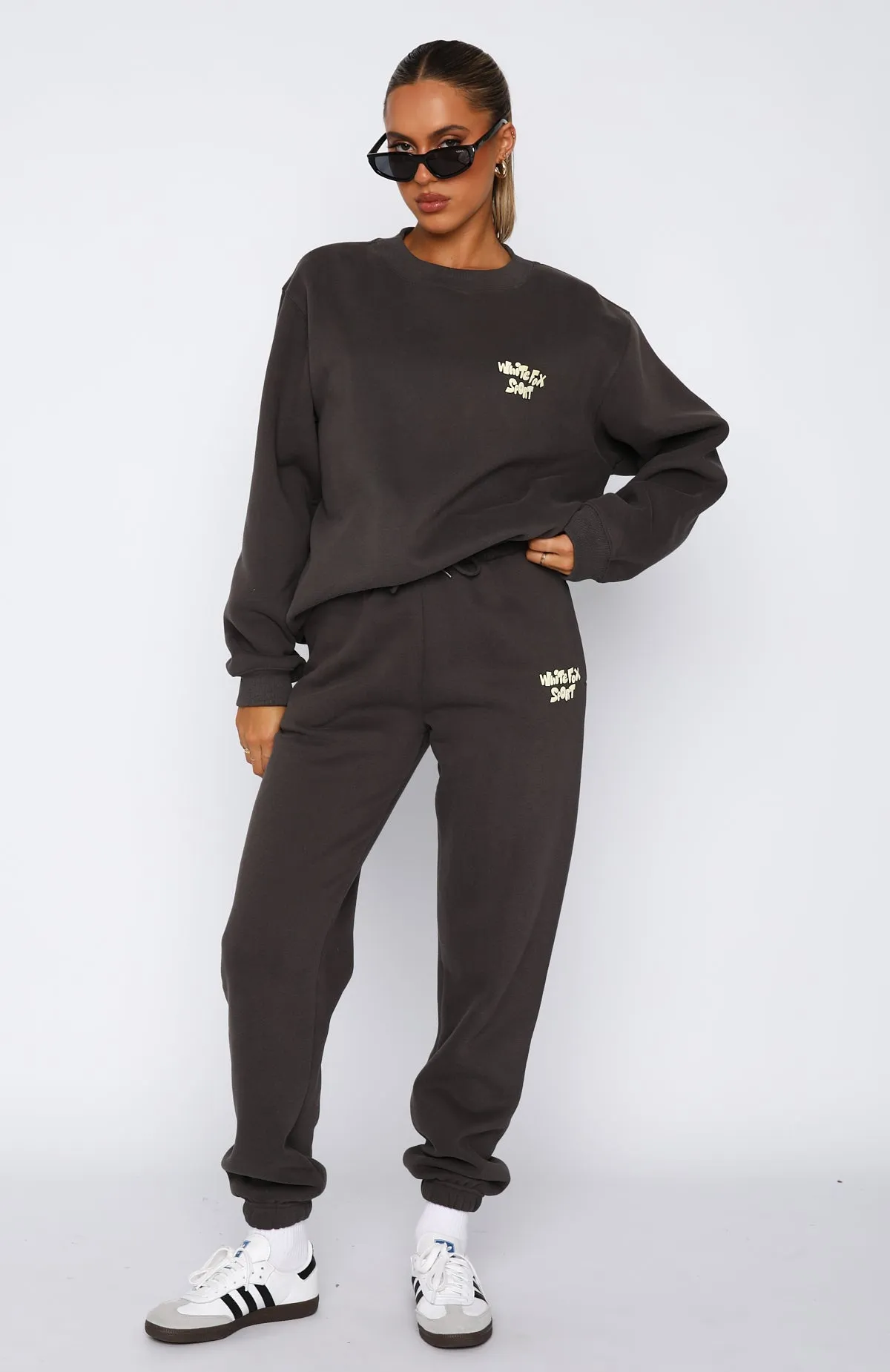 Sports Club Sweatpants Charcoal sold by White Fox Boutique product image thumbnail 5
