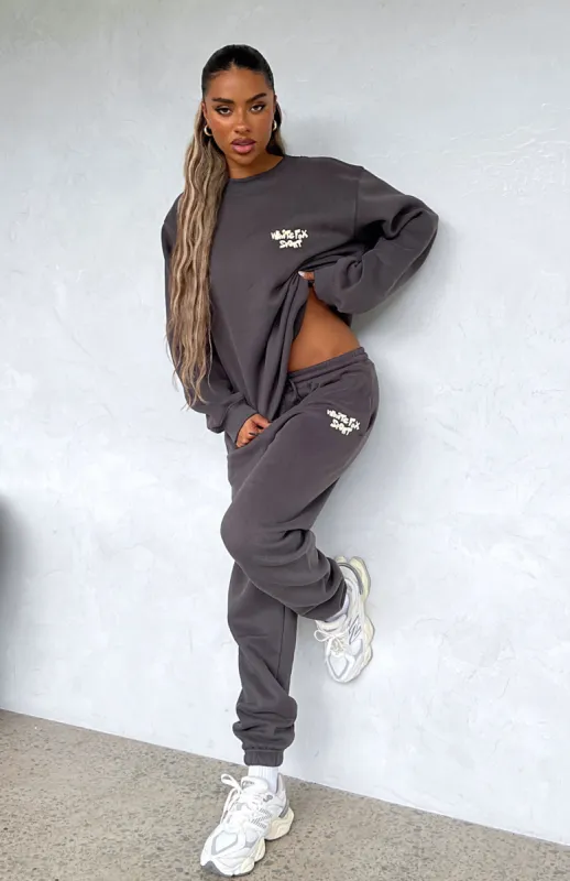 Sports Club Sweatpants Charcoal sold by White Fox Boutique