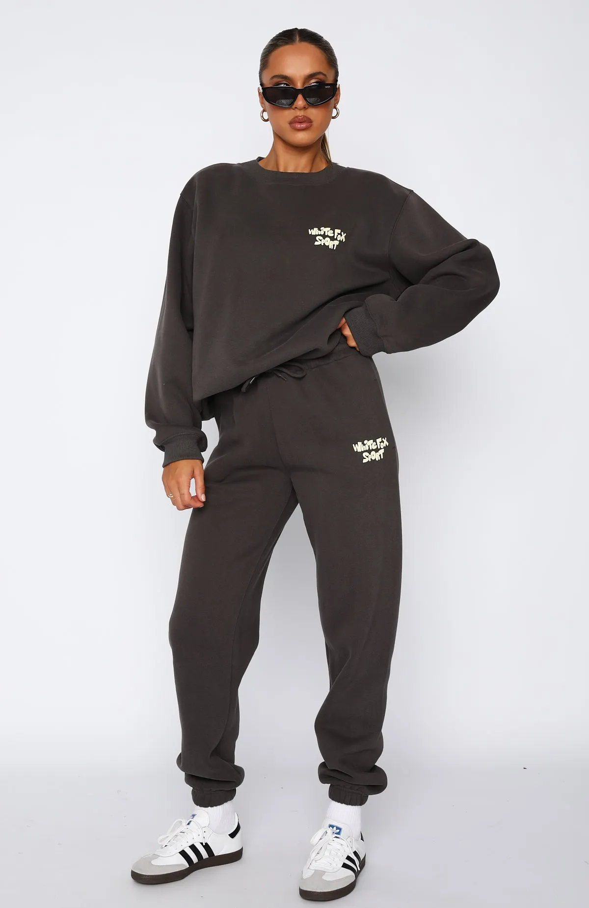 Sports Club Sweatpants Charcoal sold by White Fox Boutique product image thumbnail 2