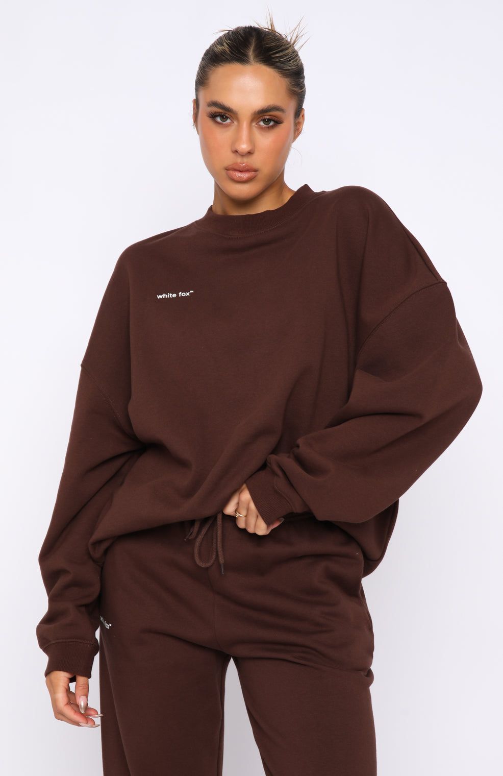 Own The Moment Sweater Chocolate sold by White Fox Boutique product image thumbnail 2