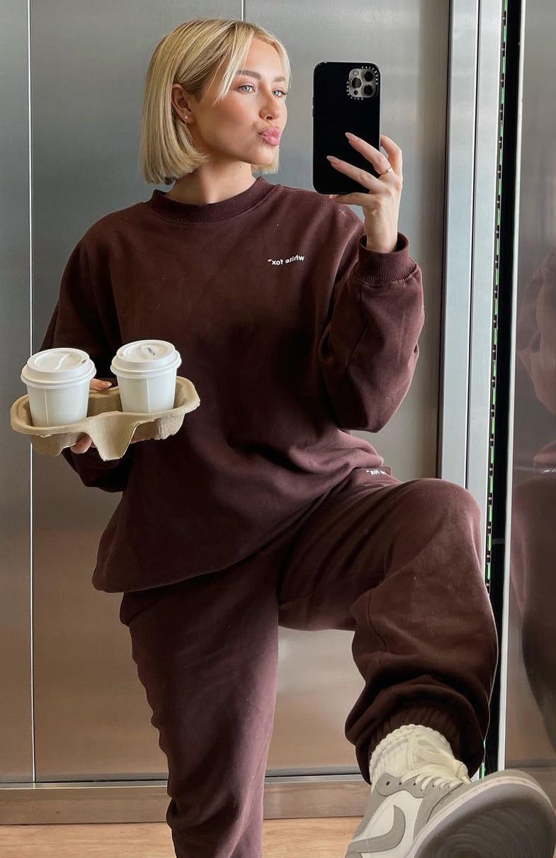 Own The Moment Sweater Chocolate sold by White Fox Boutique