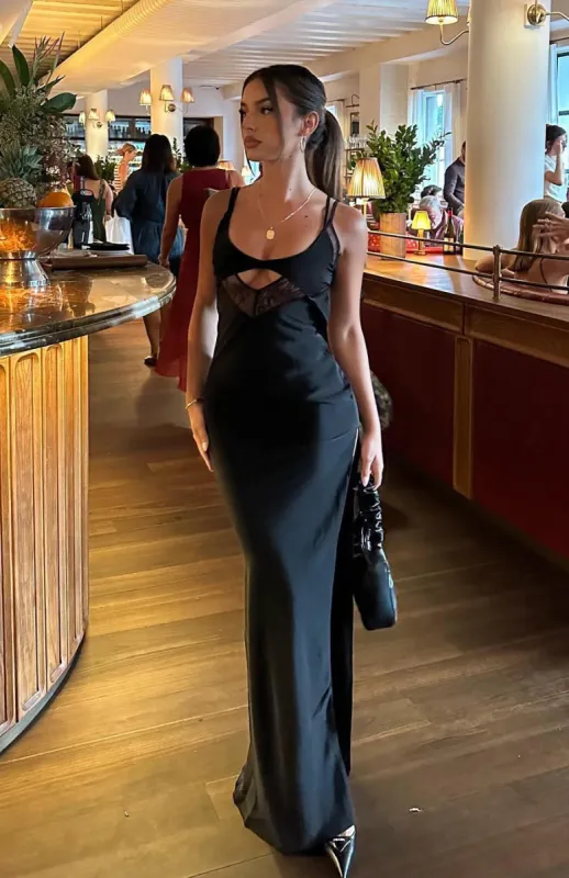 Heartbeat Tonight Maxi Dress Black sold by White Fox Boutique