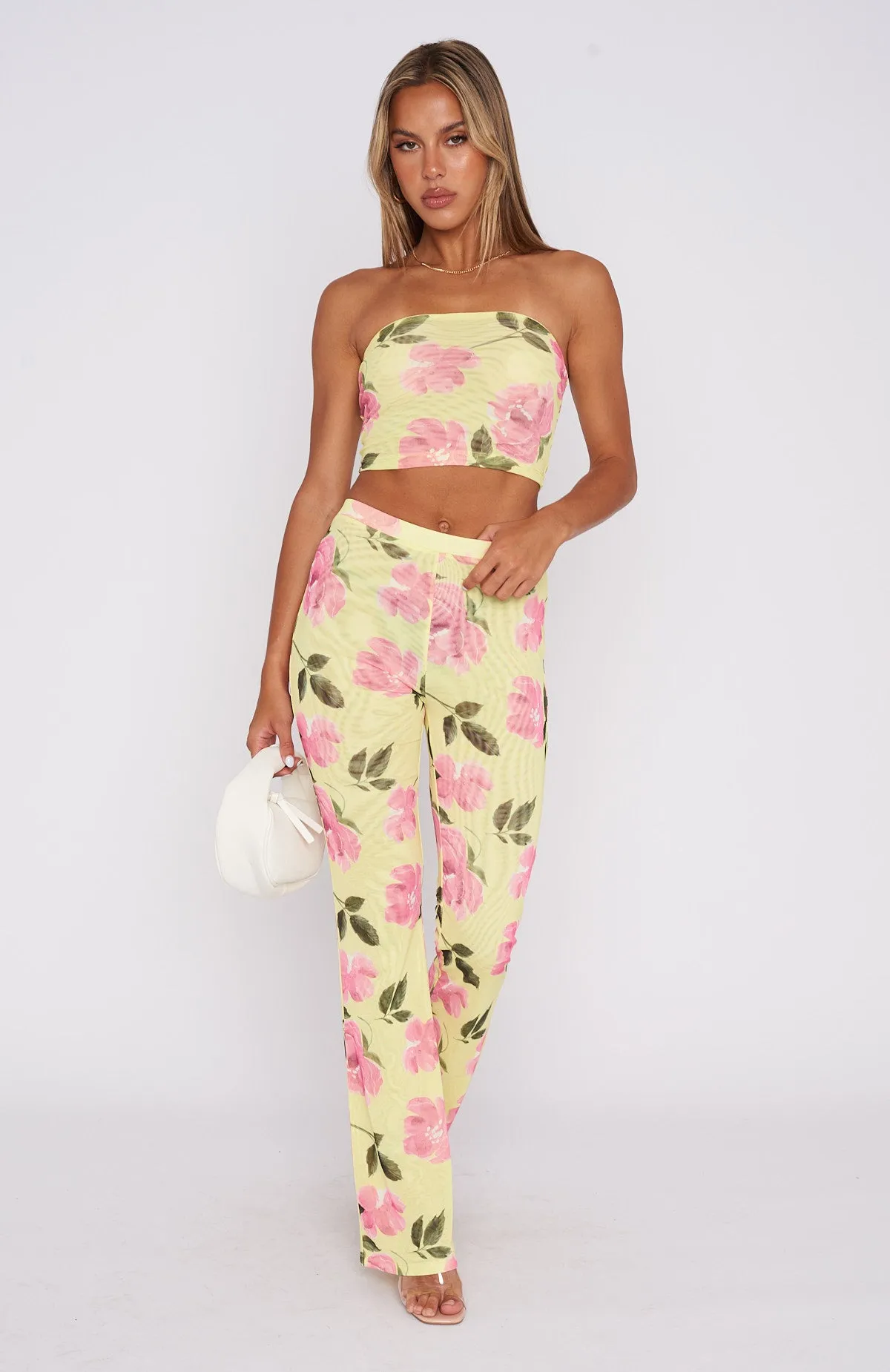 Summer In The City Pants Lemon Rose sold by White Fox Boutique product image thumbnail 5