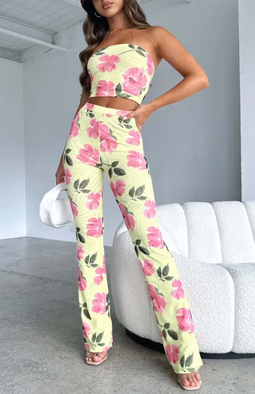 Summer In The City Pants Lemon Rose made by White Fox Boutique